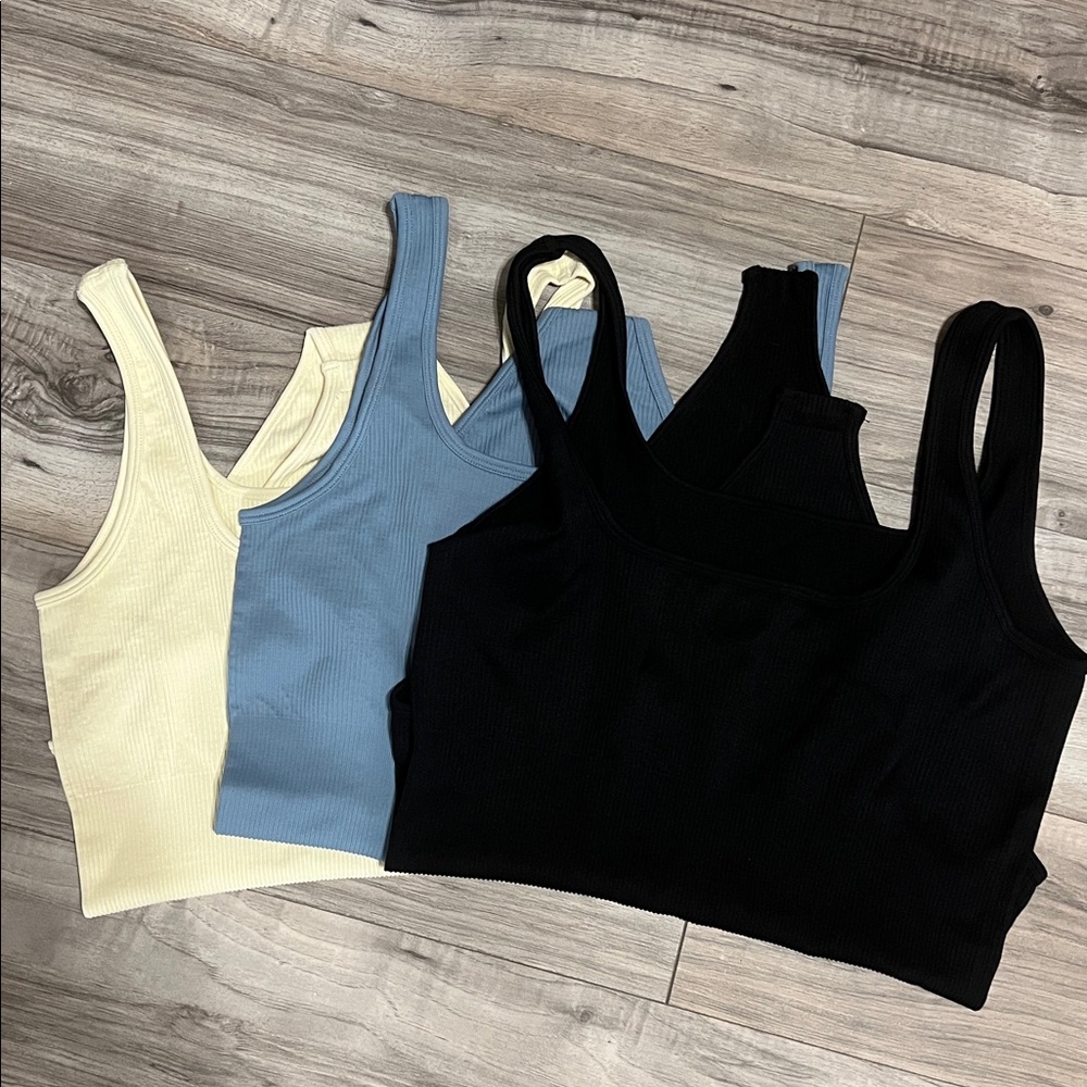 3 piece Women's Body Suit - Black, Cream, and Blue
